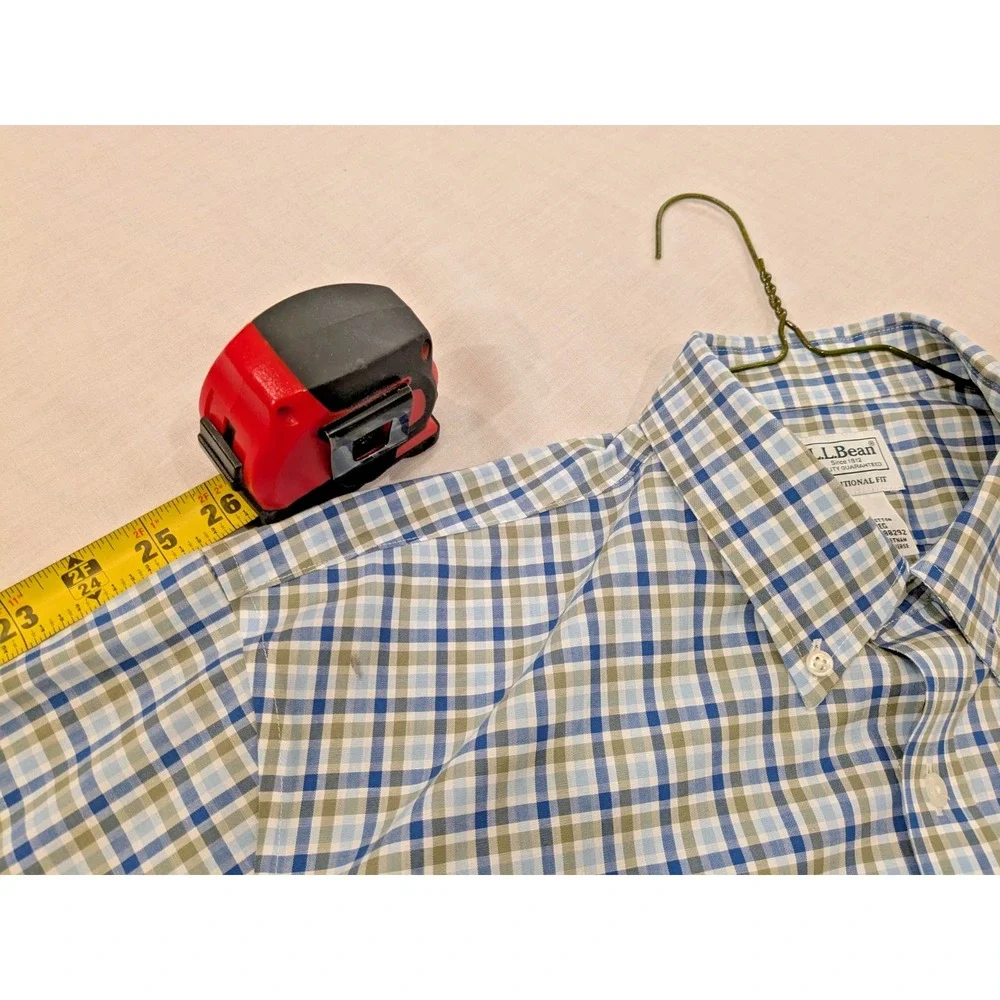 VTG. LL Bean Mens Sz: L Traditional Fit Button Down Shirt Plaid Cotton Pristine! - Picture 16 of 16